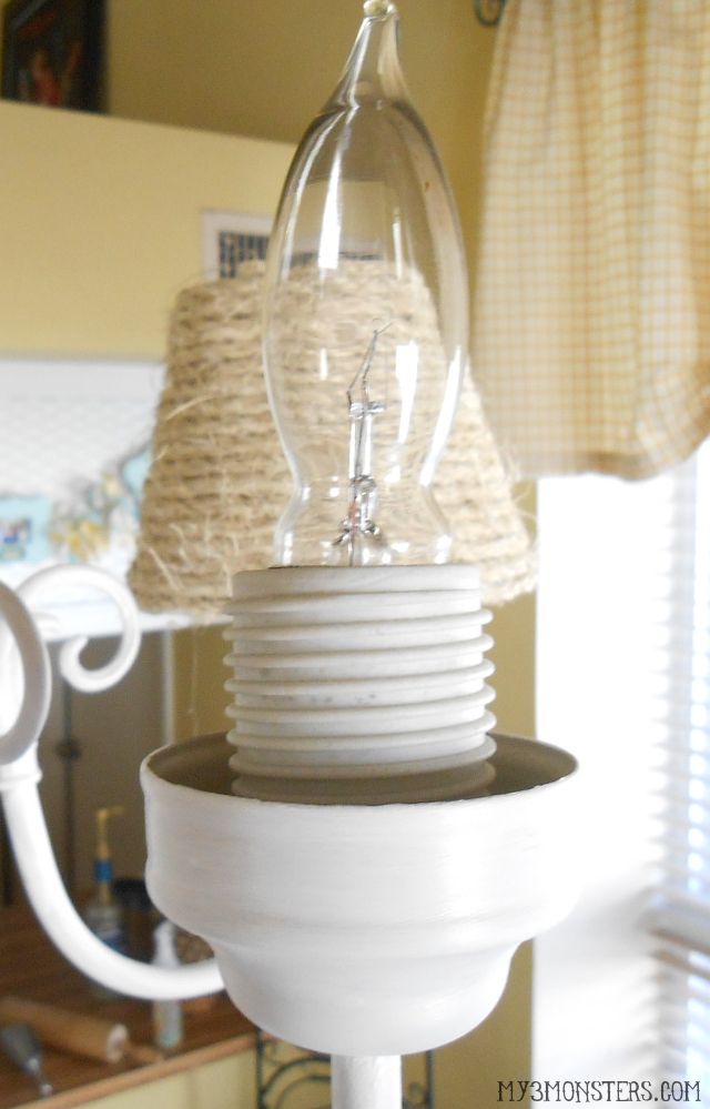 My 3 Monsters Diy Chandelier Makeover From Builder Grade Boring To Beach Cottage Beautiful 9 Diy Chandelier Makeover At