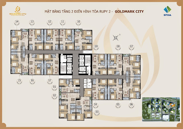 Sơ đồ mặt bằng Ruby 2 Goldmark City