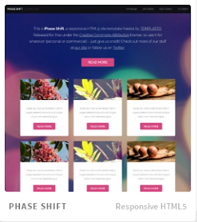 Screenshots of Phaseshift the for Html5 Templates Responsive.