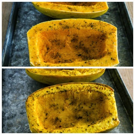 Twice-Baked Spaghetti Squash with Kale, Feta, and Mozzarella - Kalyn's