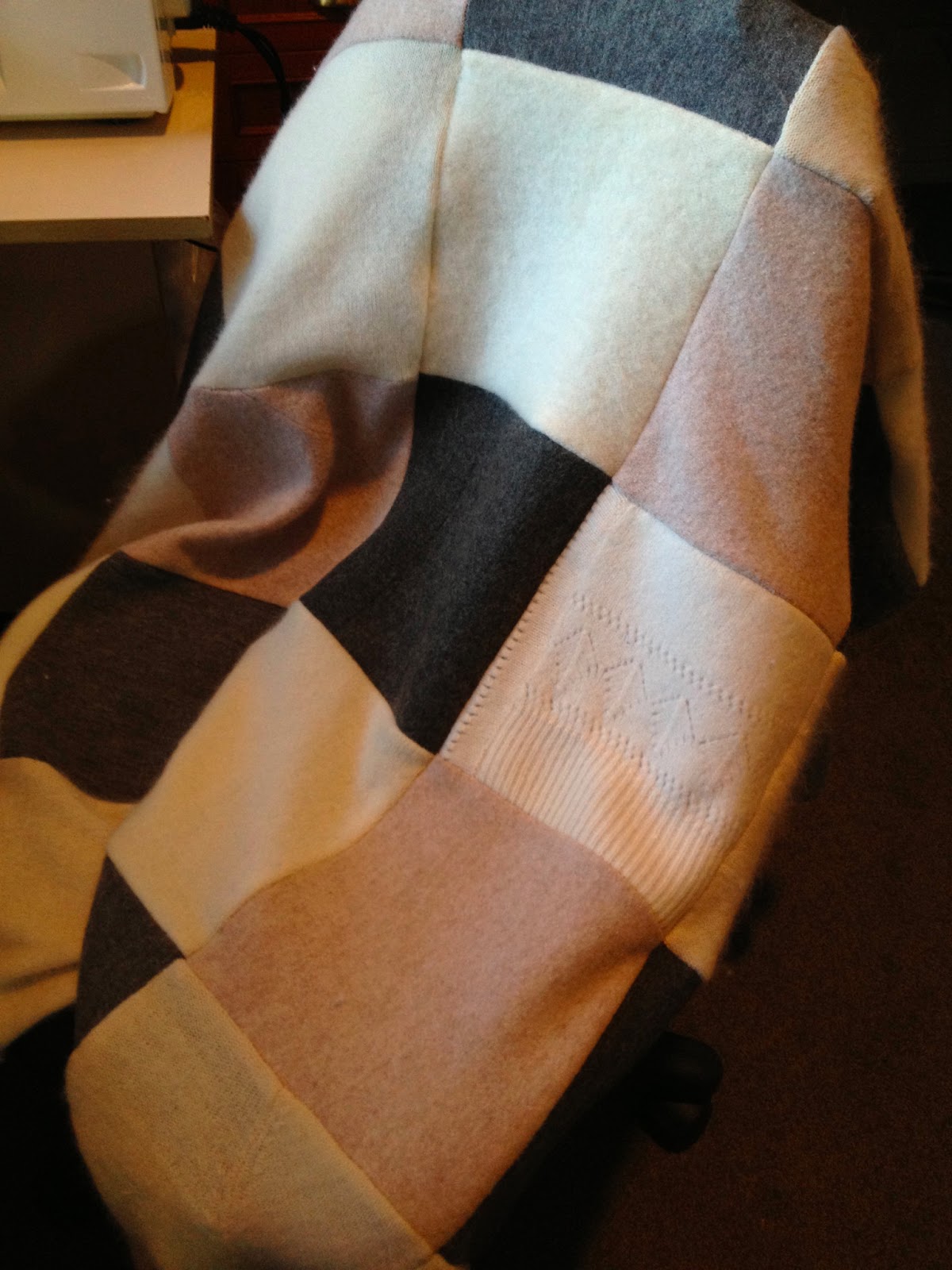 Alice Blue Gown recycled sweaters blanket tutorial