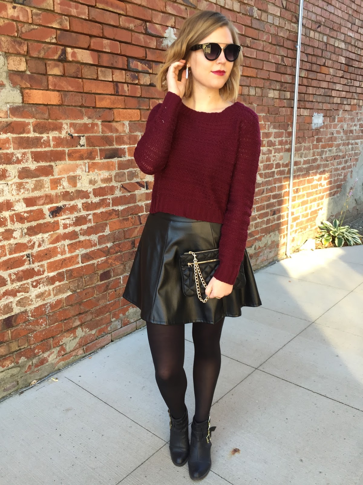faux) leather skater skirt