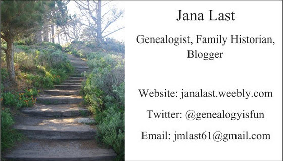 janas genealogy and family history blog getting ready for genealogy business cards