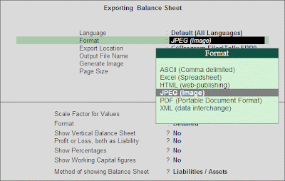 how to export balance sheet in pdf or jpeg format tally tutorial