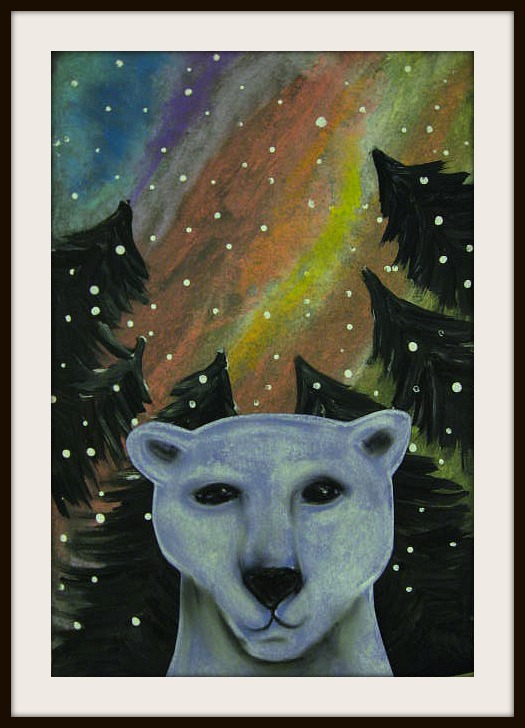 MaryMaking Polar Bears with Northern Lights