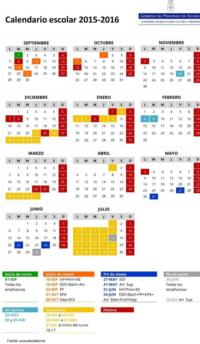 Calendario 2015-2016