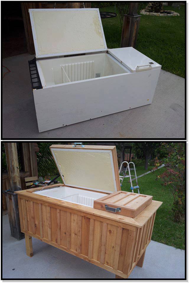 Amazing Creativity Old Fridge Into Patio Cooler