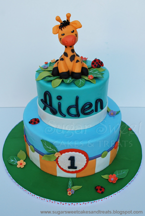 Baby  Birthday Cake on Sugar Sweet Cakes And Treats  Giraffe Themed First Birthday Cake