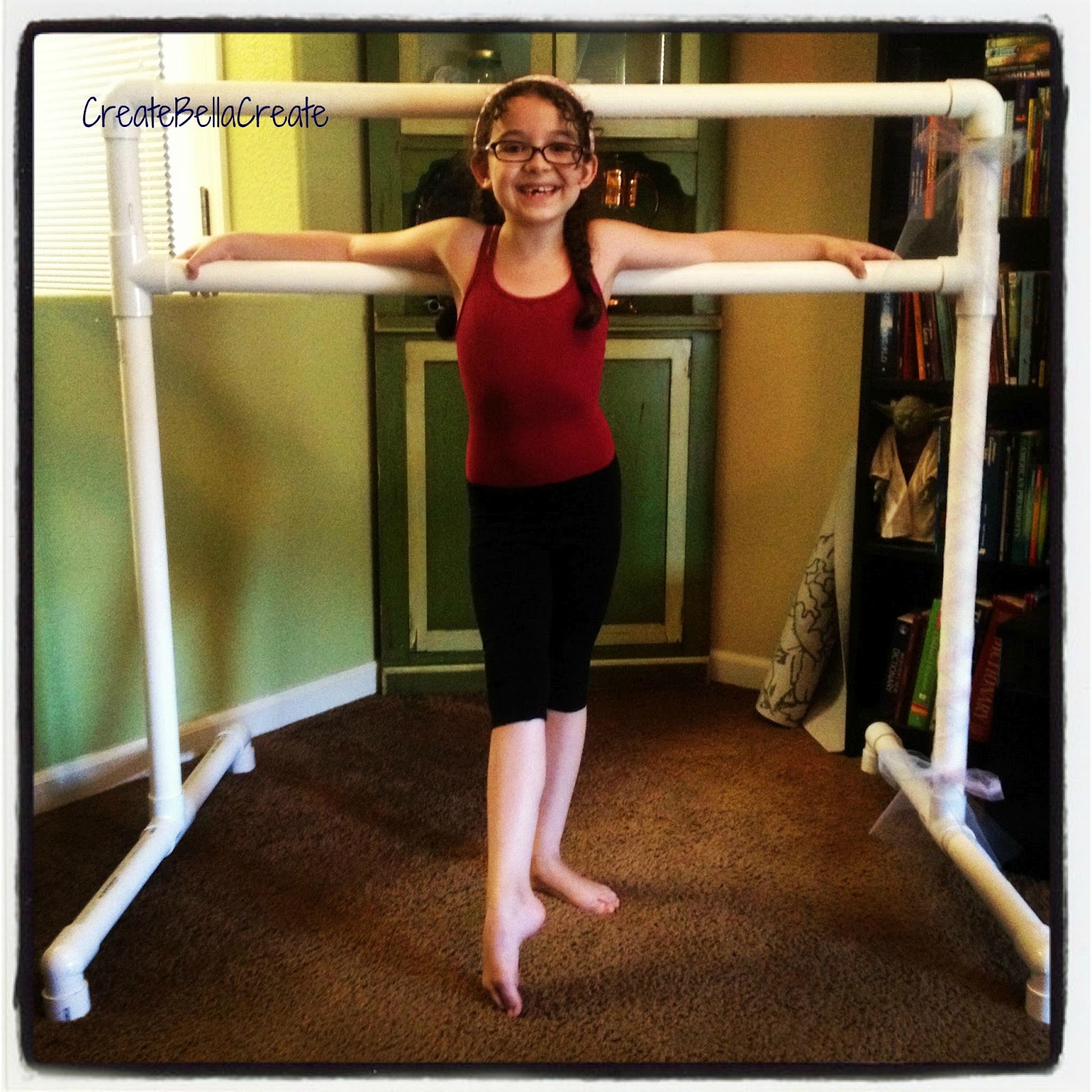 createbellacreate DIY Tutorial Free Standing Ballet Barre {How to Make}