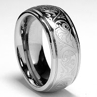 Engraved Florentine Design Stainless Steel Ring