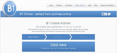 extraire les fichiers d'une archive b1 zip rar 7zip en ligne