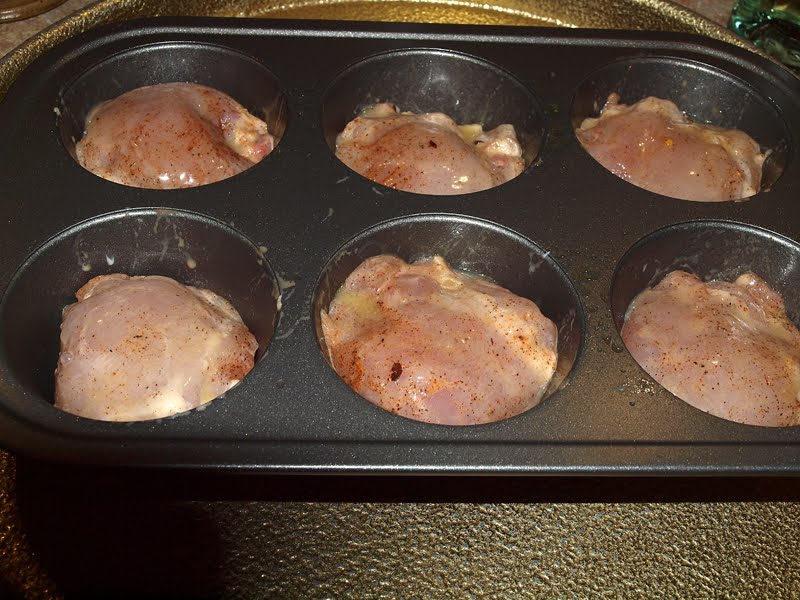 Pellet Smoker Cooking Muffin Pan Chicken Thighs