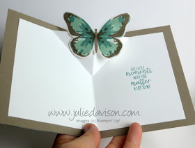 Stampin' Up! Watercolor Wings butterfly pop up card #stampinup www.juliedavison.com