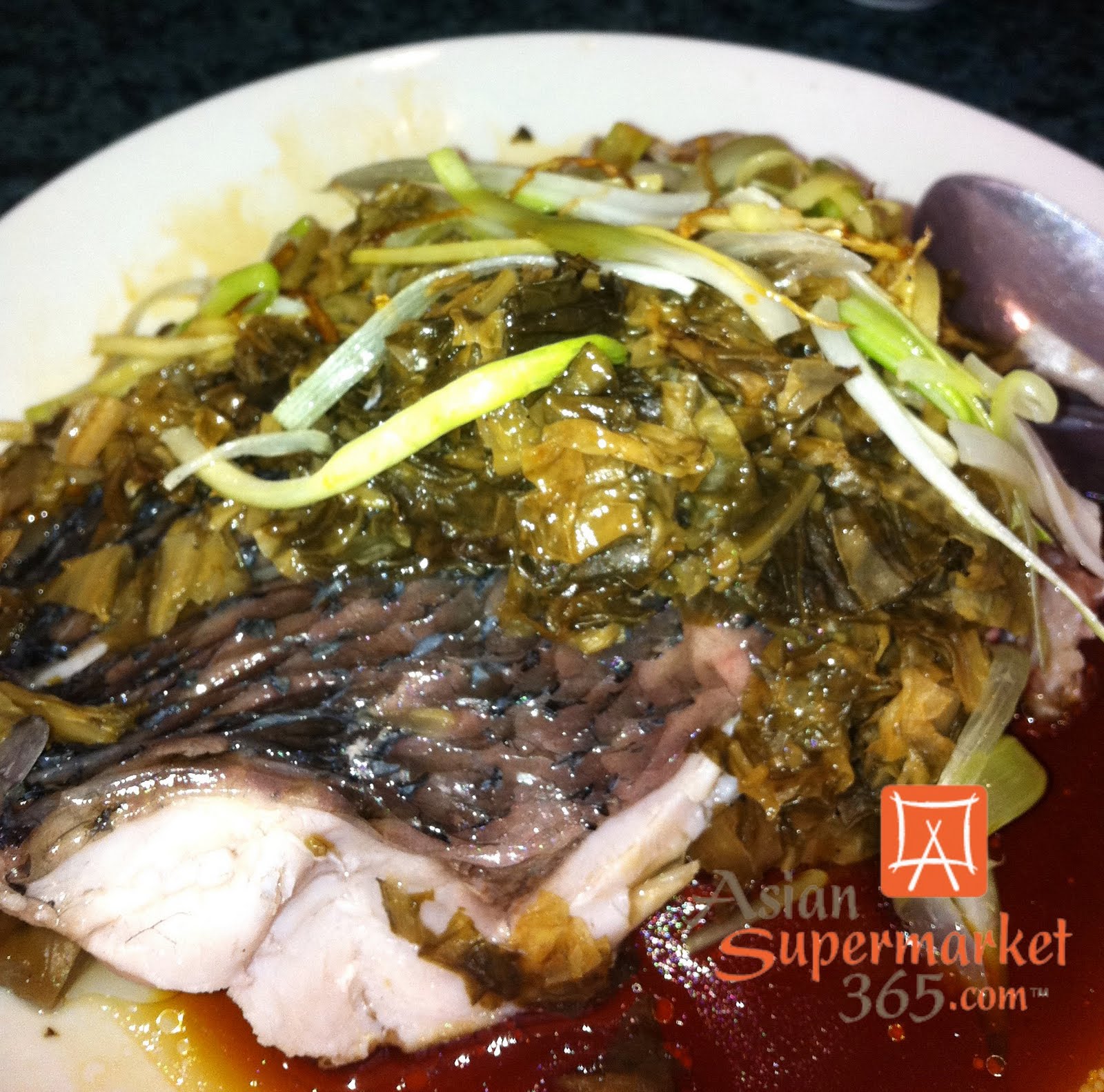 Pickled Chinese Mustard (Mei Cai) Steamed Fish