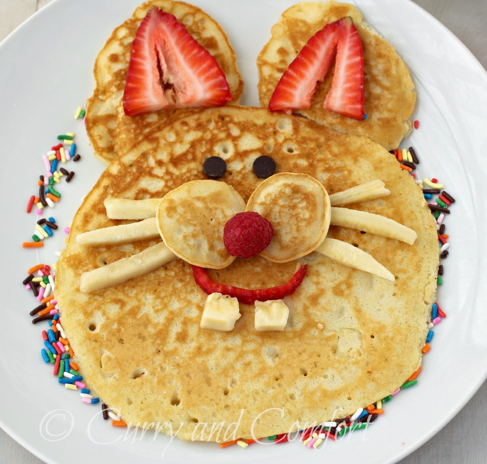 Decorating Bunny Pancakes