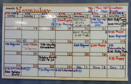 Current Class Calendar