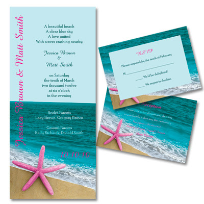 Beach Theme Wedding Invitations