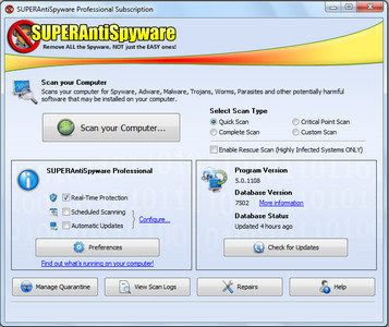 SuperAntiSpyware 5.0.1150