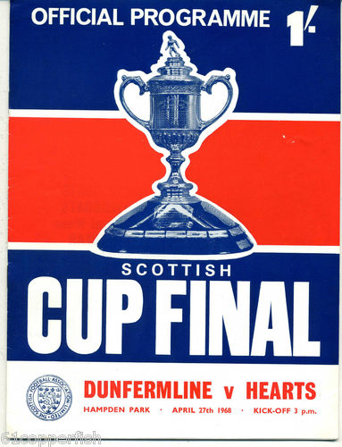 Old Scottish Football Dunfermline v Hearts 1968 Scottish Cup Final Hampden
