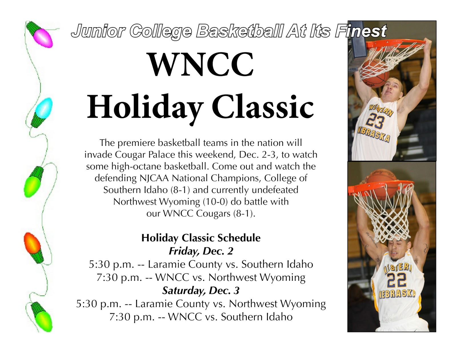 WNCC Cougar Athletics WNCC men will host two nationalranked teams
