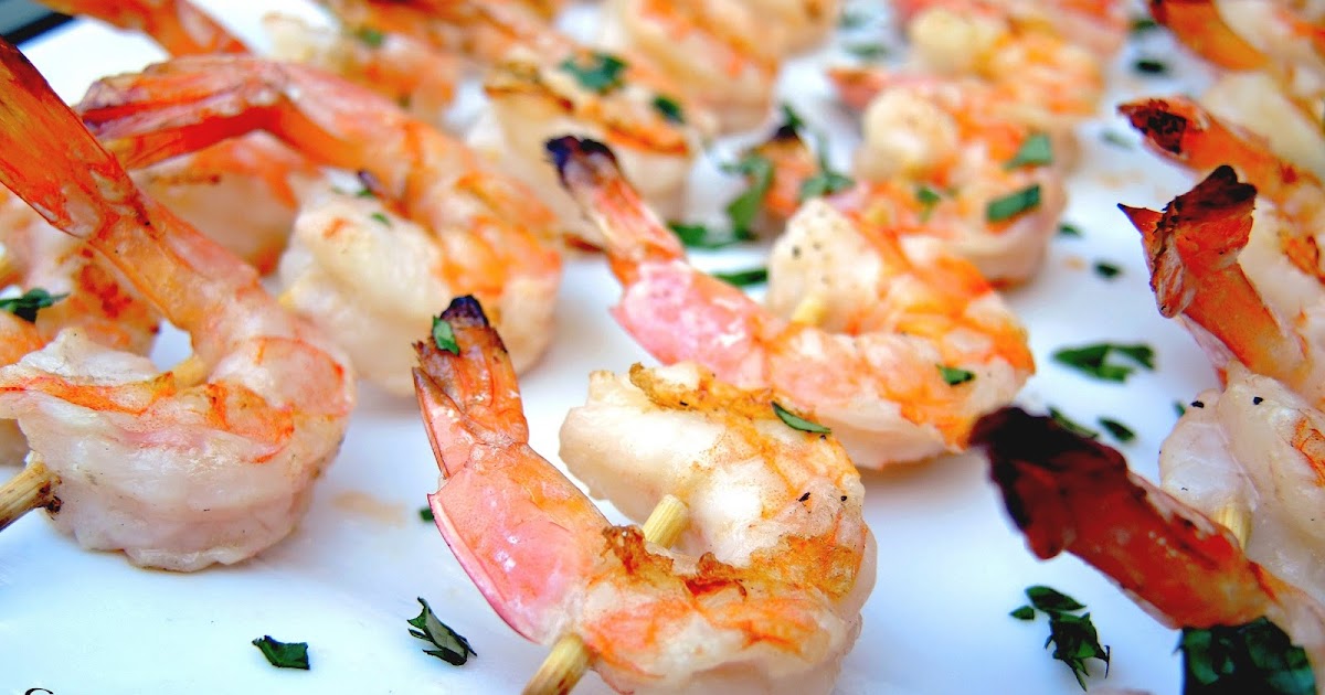 Cooking Creation Grilled White Wine & Garlic Butter Shrimp Kabobs