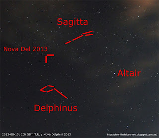 Aparece “Nueva Estrella” en el cielo: ¡ Visible a simple vista: una NOVA ! Detectan rayos gamma procedentes de la NOVA Delphini 2013 2013-08-15-20h+58m+TU-Nova+Del+2013-DSC_0003-Text-retall