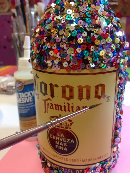 iLoveToCreate Blog Sequined Embellished Bottle