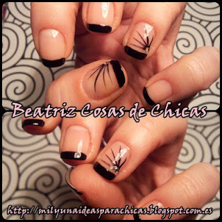 manicura francesa negra