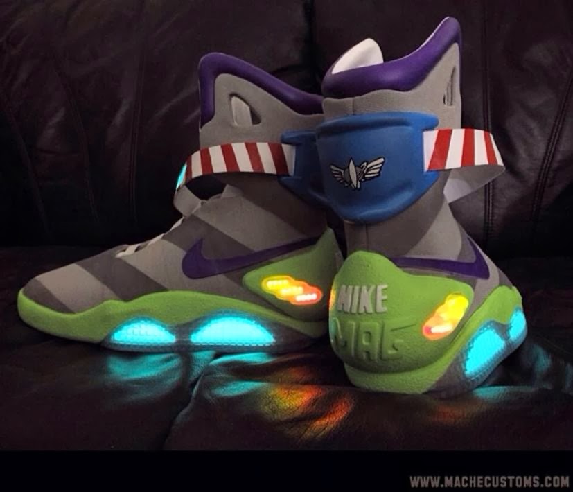 THE SNEAKER ADDICT Nike Air Mag Toy Story Buzz Light Year Custom Sneaker (Detail Images)