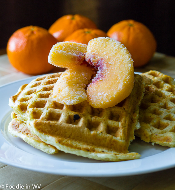 Recipe for Grits Waffles with Peaches Foodie in WV