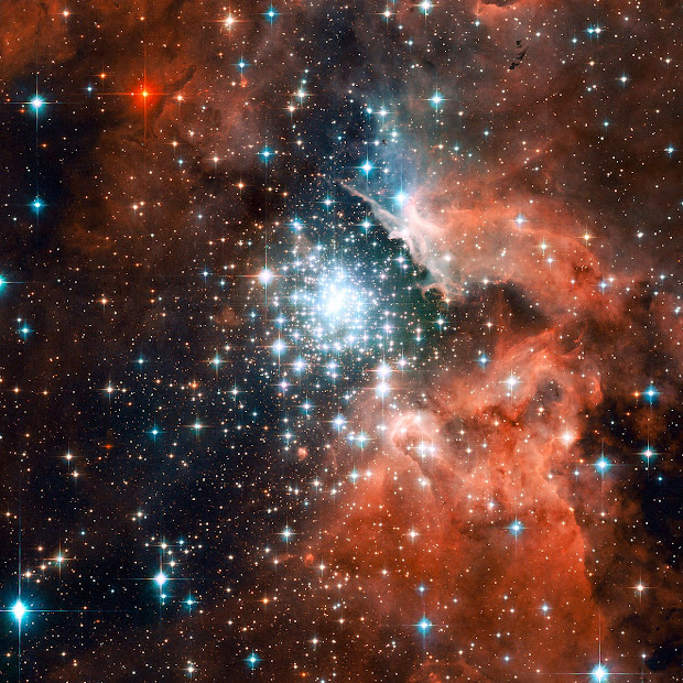 Extreme Star-Forming Region NGC 3603 as seen by Hubble