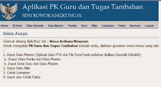 menu utama Aplikasi PK Guru