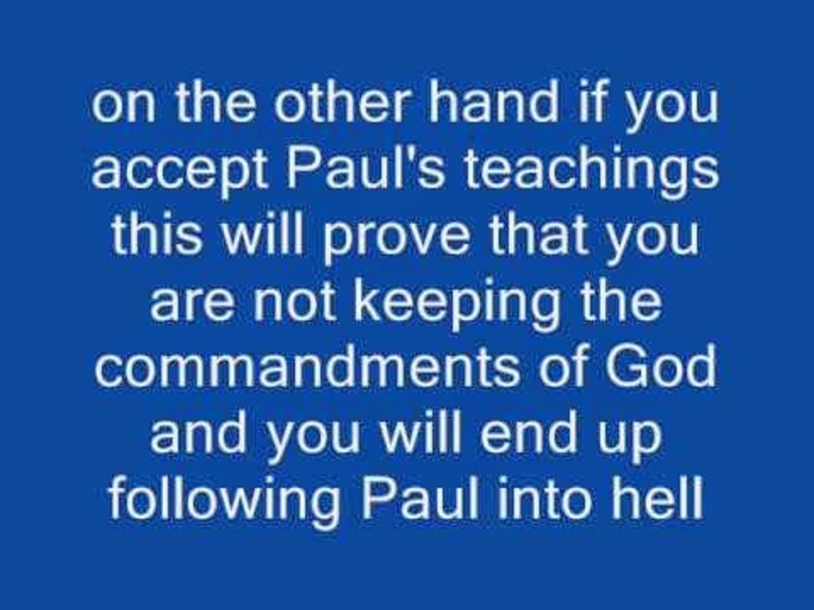 FOLLOW PAUL TO HELL