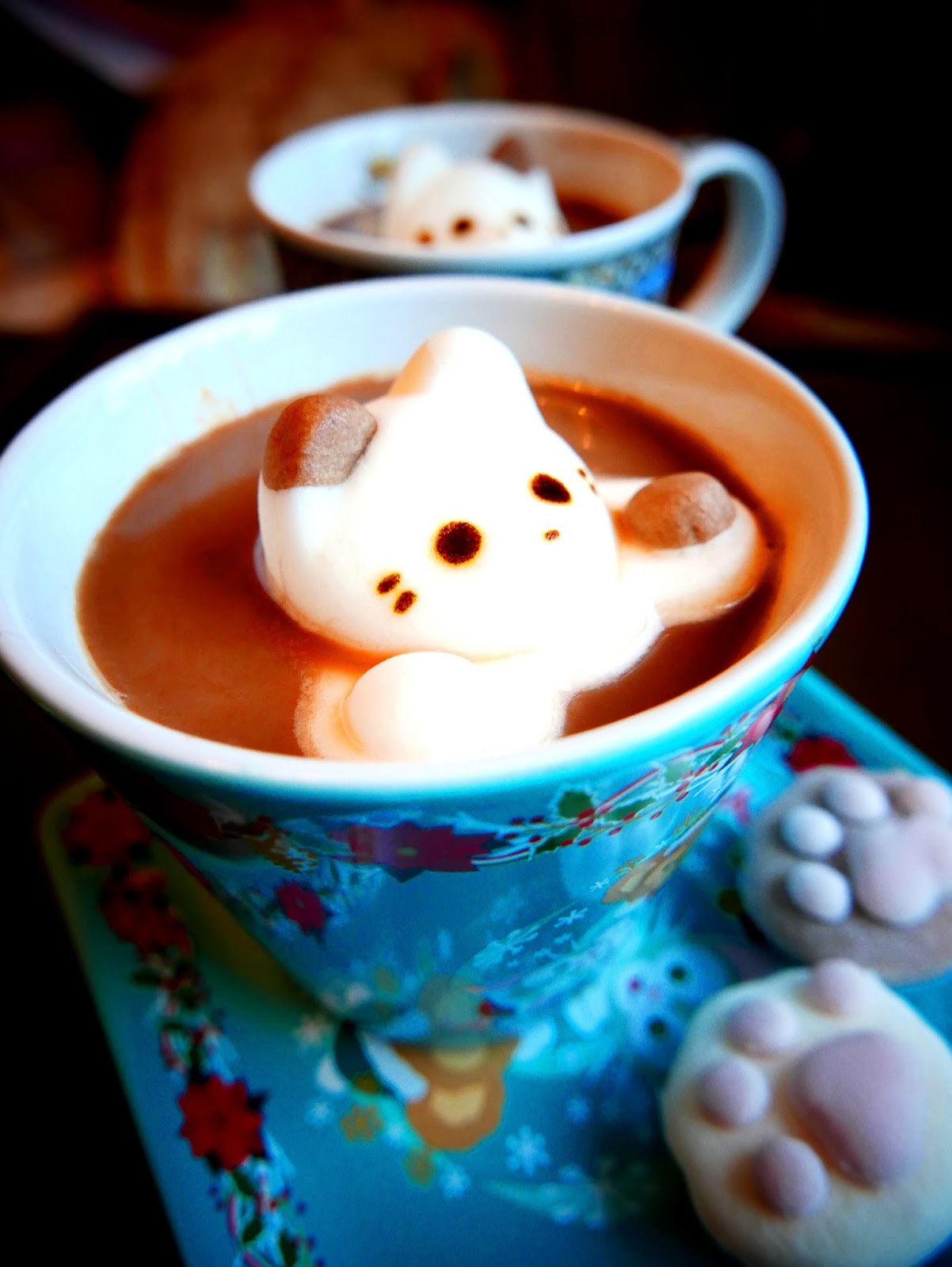 Nozomi Crafts Marshmallow cat hot chocolate / latte