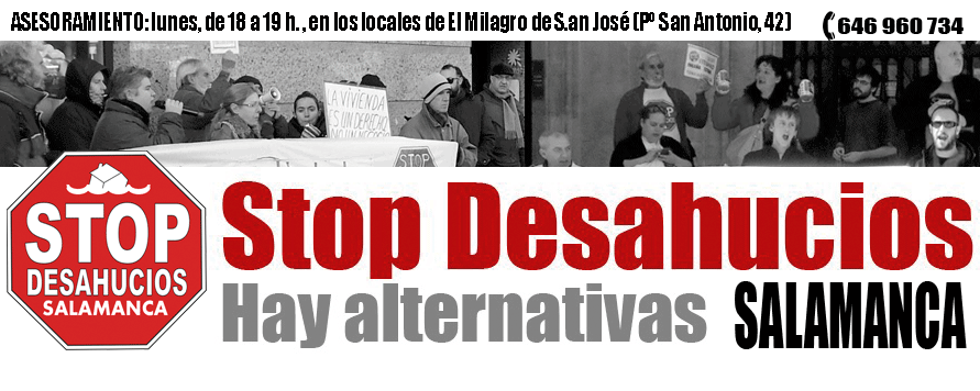 Plataforma Stop Desahucios. Hay alternativas. Salamanca
