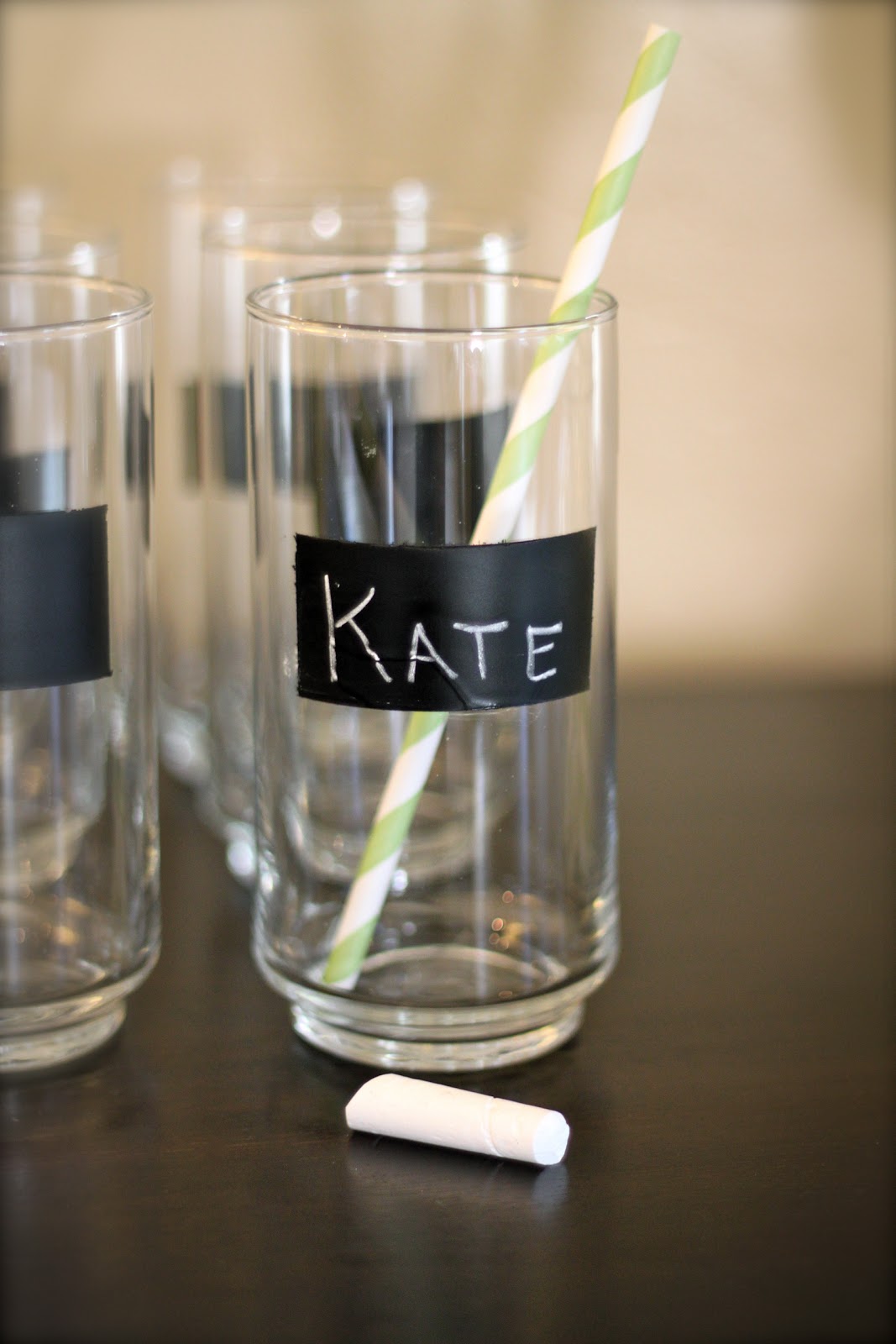 Domestic Charm Chalkboard Labeled Glasses