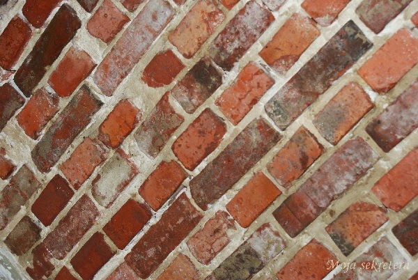 odnowiona ściana z cegły