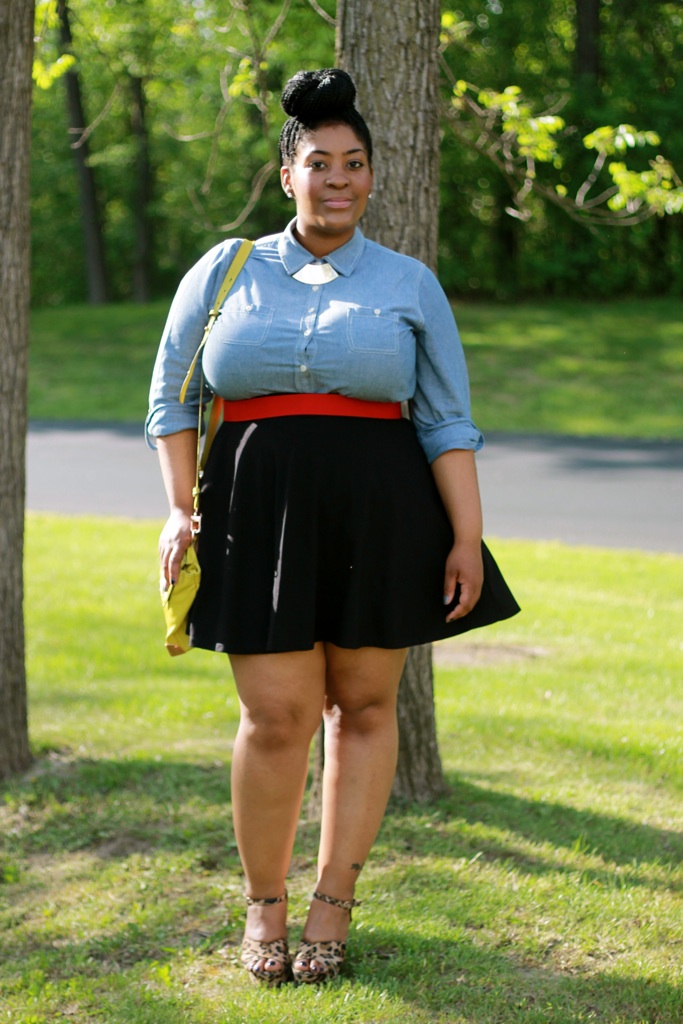 Chambray Series Look 2 of 3 The Skater Skirt Style Chic 360