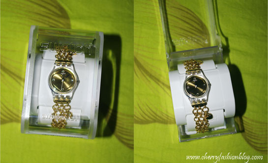 Gold heart swatch watch, Swatch watch, chain watch