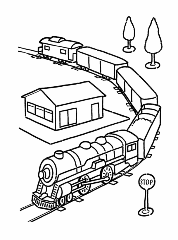 Coloring Pages for Kids: Trains Coloring Pages
