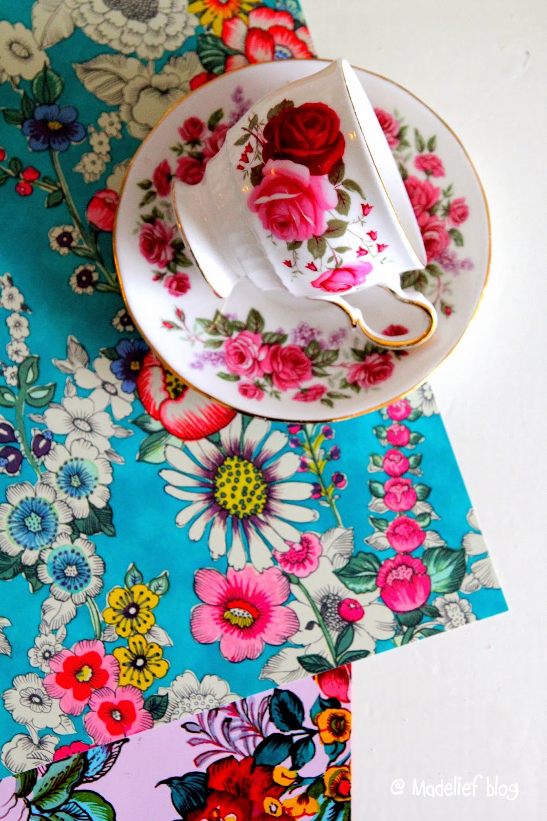 Madelief Vintage tea cup and coffee cup giveaway