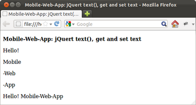jQuert text(), get and set text jQuert text(), get and set text