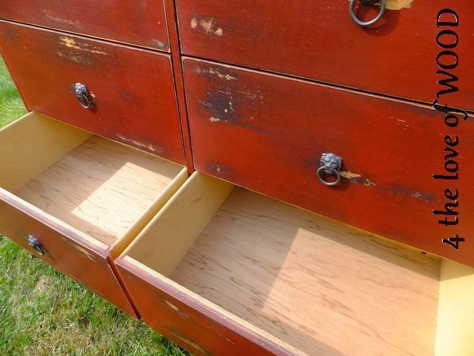 4 the love of wood TIPS FOR DISTRESSING primer red dresser