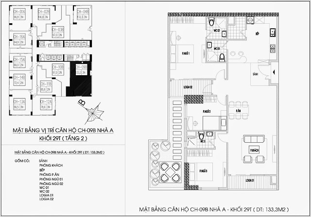 Mặt bằng căn hộ tòa A - 29 tầng, chung cư Imperia Garden Mặt bằng căn hộ tòa A - 29 tầng, chung cư Imperia Garden