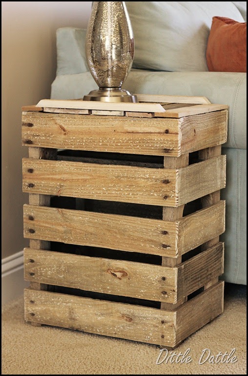 Someday Crafts Crate Side Table and Pier 1 Clock Knockoff