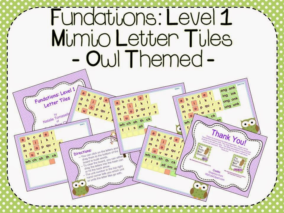 The Teddy Bear Classroom Mimio Fundations Tiles
