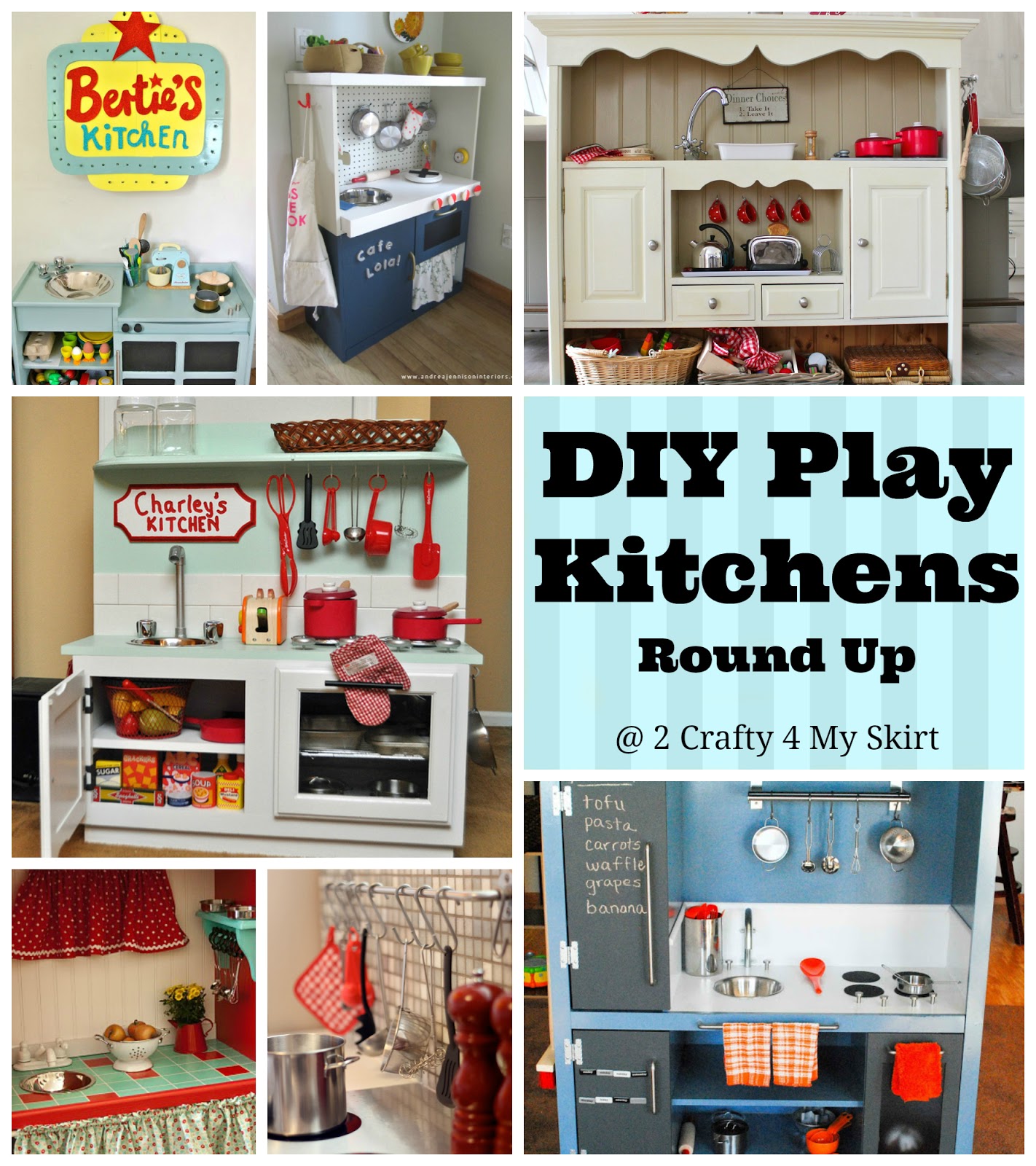 2 Crafty 4 My Skirt Round Up Adorable DIY Kitchens for Kids