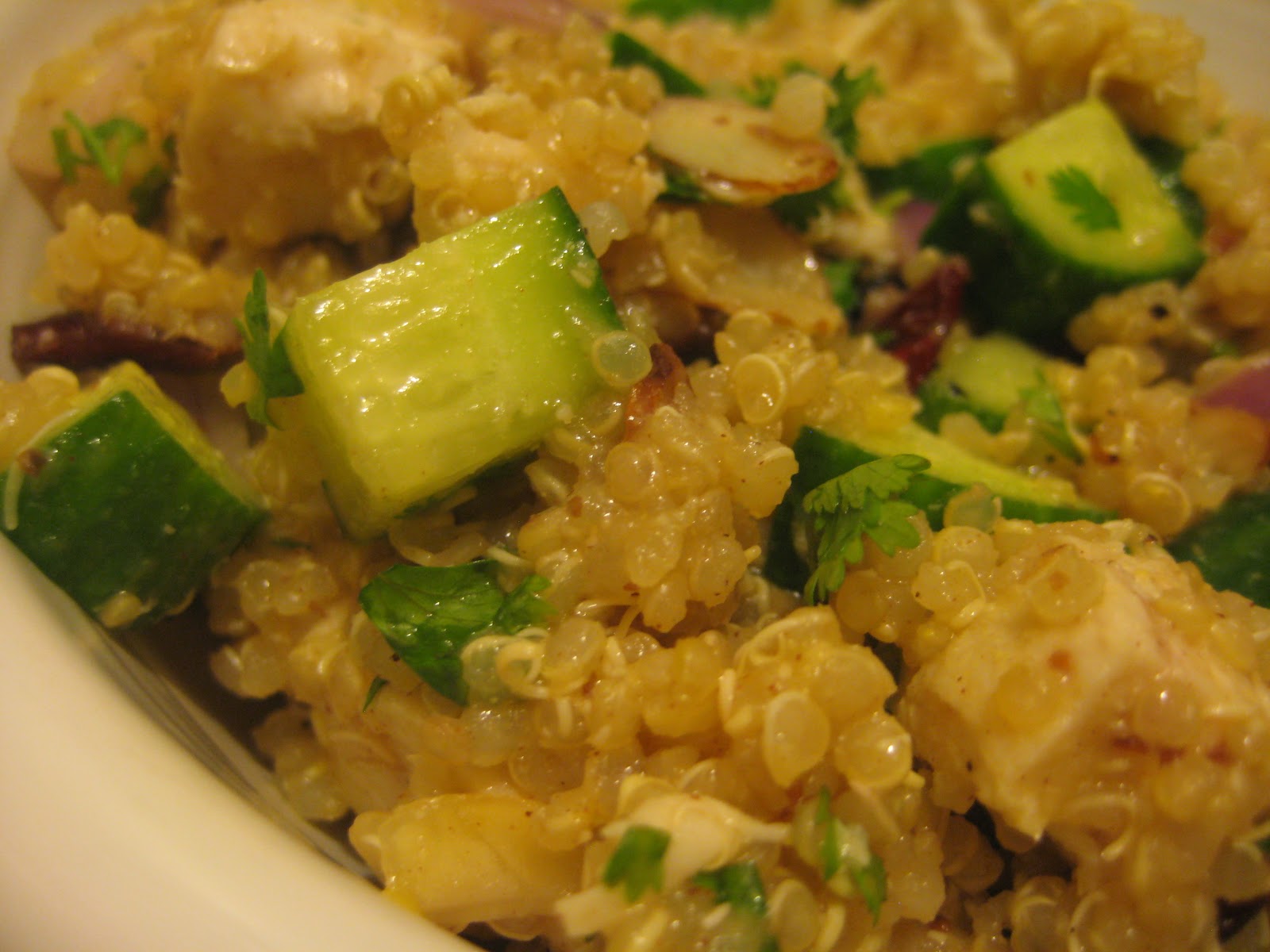 Bookcook ORANGE QUINOA SALAD WITH CHICKEN, CUCUMBER, AND CRANBERRIES