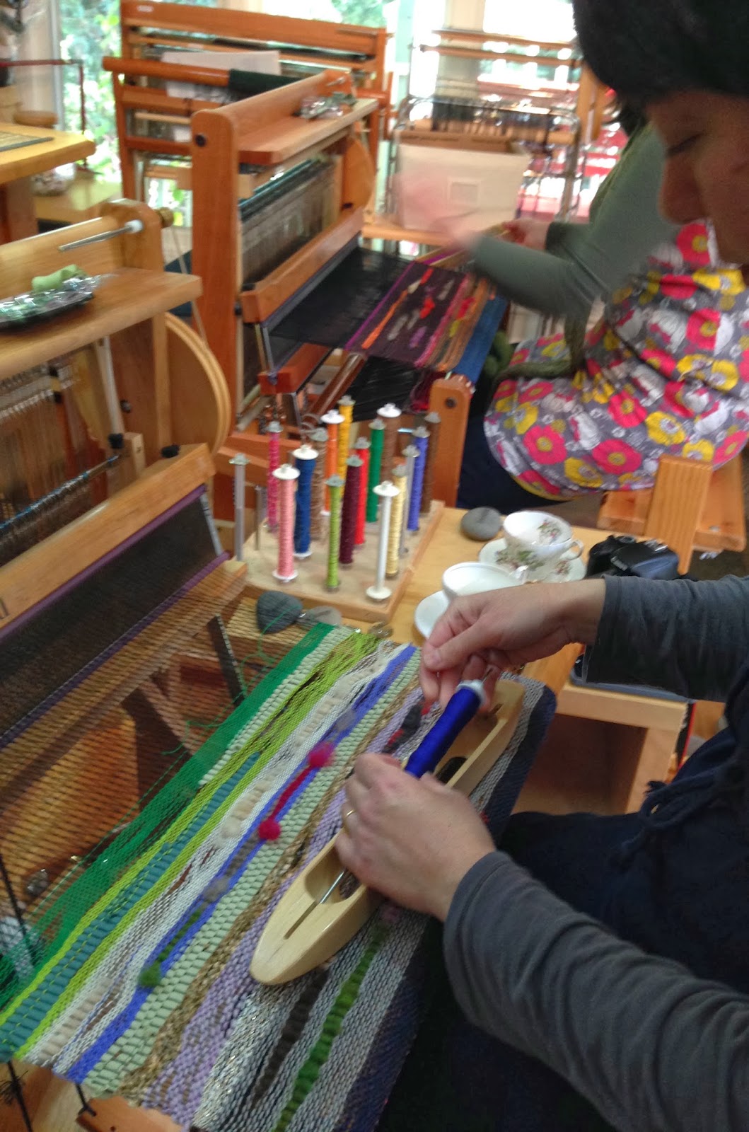 CENTERING WITH FIBER A friends visit became a good time for trying a