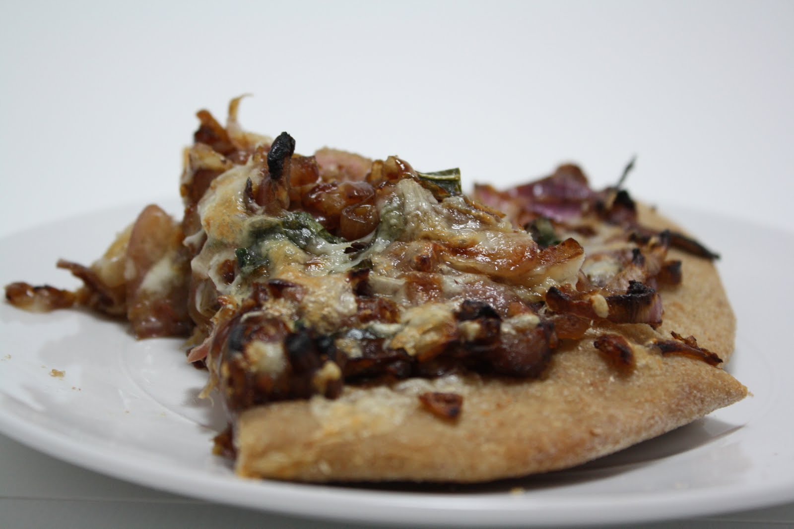 Cupcakes & Combat Boots Fontina, Caramelized Onion & Pancetta Pizza